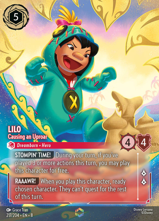 Lilo - Causing an Uproar (Enchanted) - Enchanted Lorcana Holofoil Card
