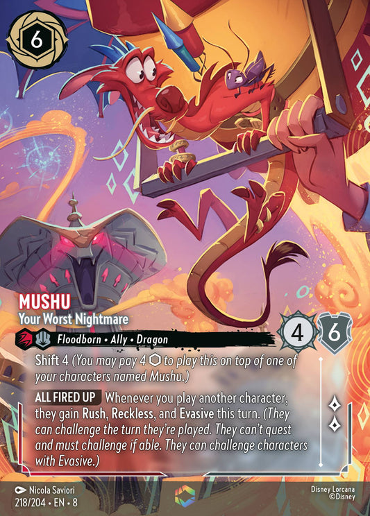 Mushu - Your Worst Nightmare (Enchanted) - Enchanted Lorcana Holofoil Card