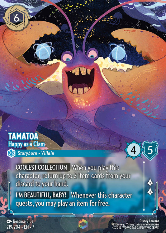 Tamatoa - Happy as a Clam (Enchanted) - Enchanted Lorcana Holofoil Card