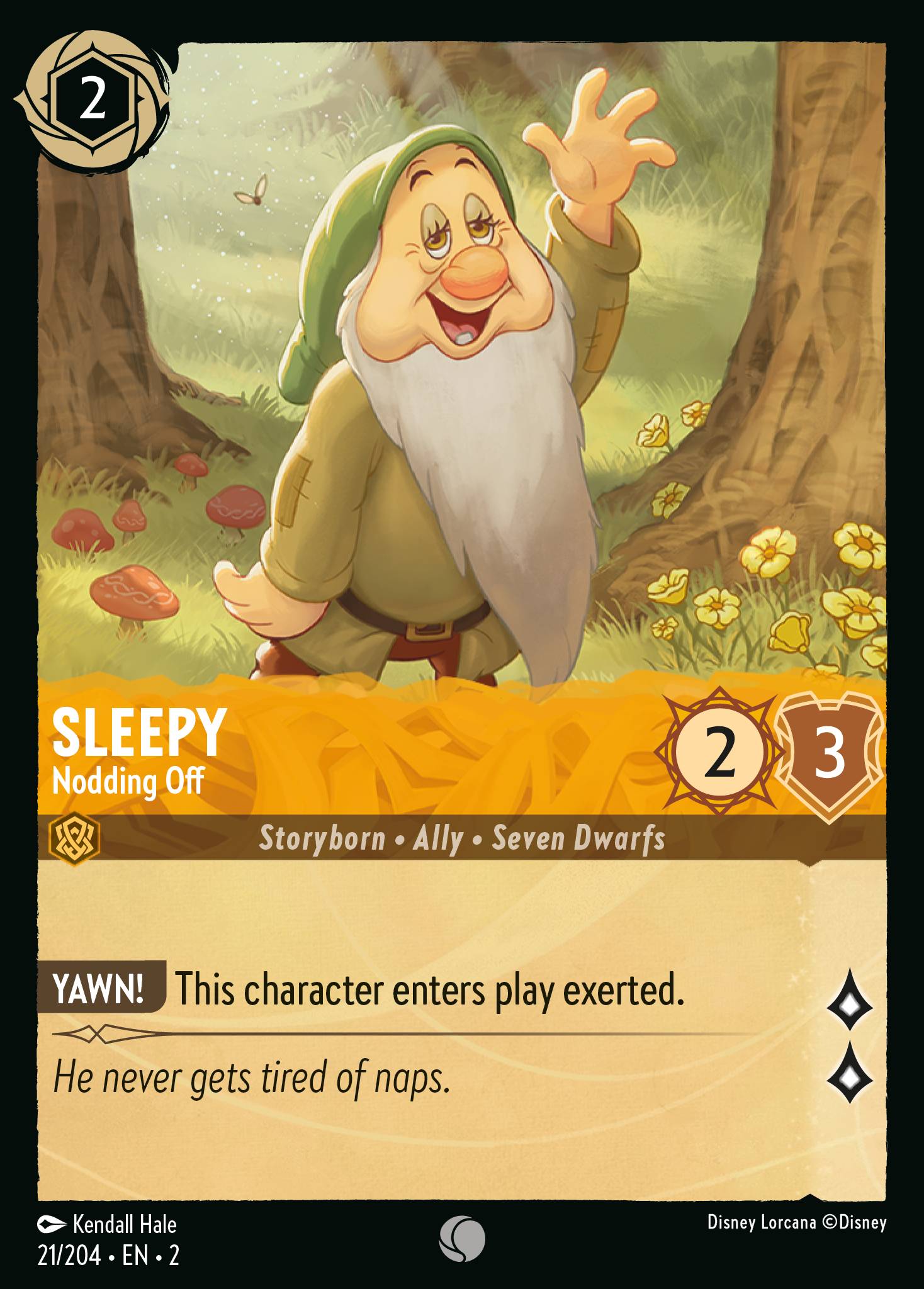 Sleepy - Nodding Off - Common Lorcana Card