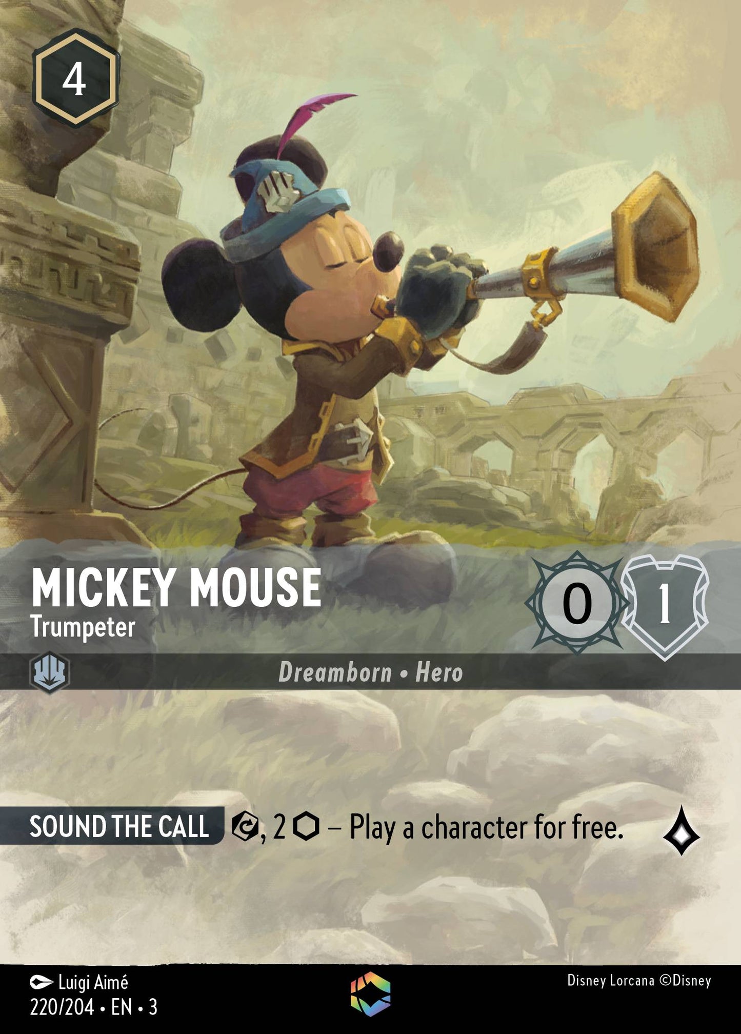 Mickey Mouse - Trumpeter (Enchanted) - Enchanted Lorcana Holofoil Card