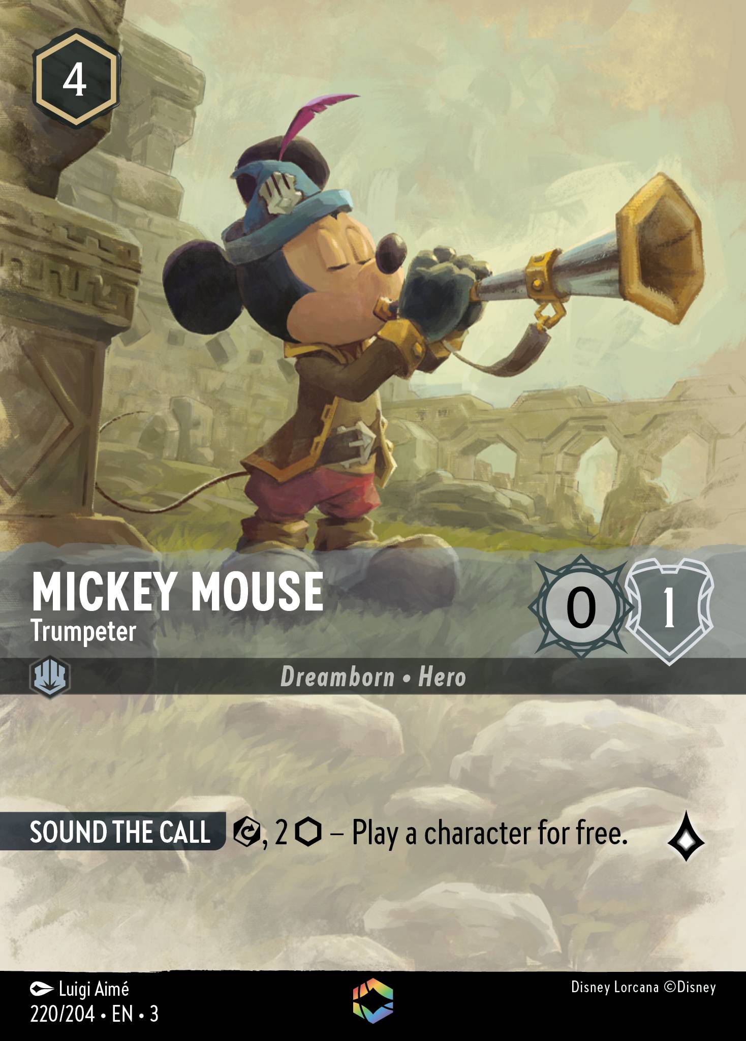 Mickey Mouse - Trumpeter (Enchanted) - Enchanted Lorcana Holofoil Card