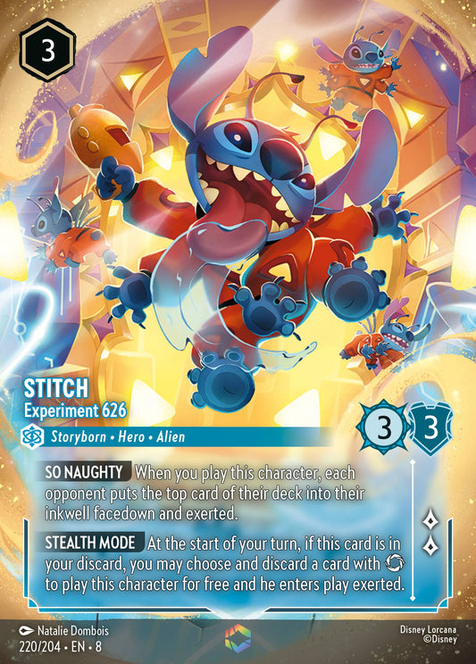 Stitch - Experiment 626 (Enchanted) - Enchanted Lorcana Holofoil Card