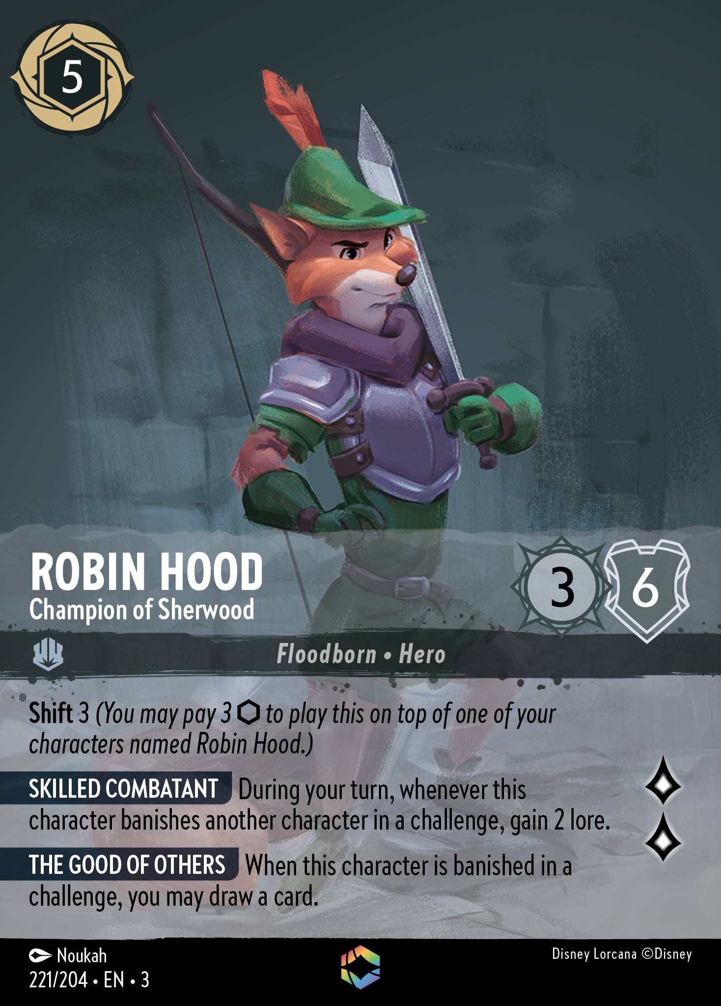 Robin Hood - Champion of Sherwood (Enchanted) - Enchanted Lorcana Holofoil Card