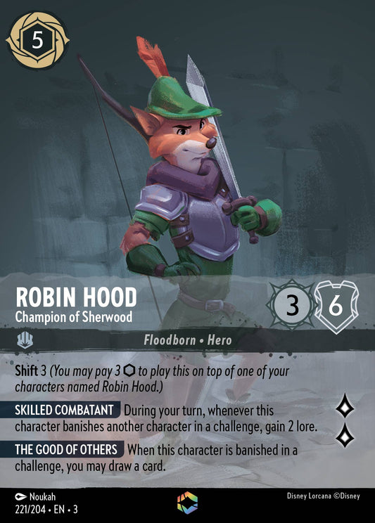 Robin Hood - Champion of Sherwood (Enchanted) - Enchanted Lorcana Holofoil Card