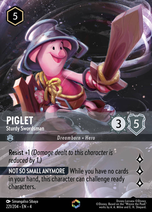 Piglet - Sturdy Swordsman (Enchanted) - Enchanted Lorcana Holofoil Card