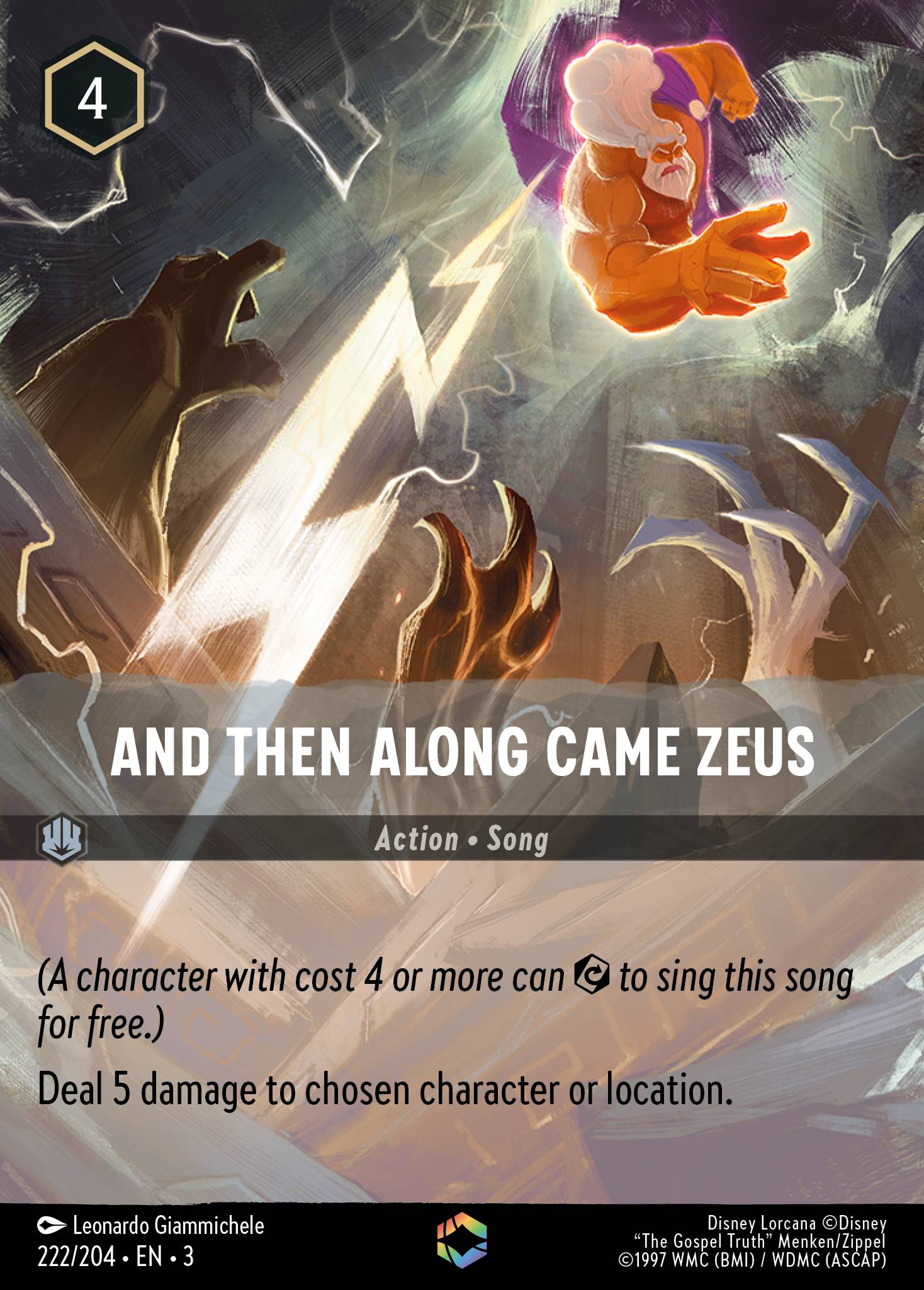 And Then Along Came Zeus (Enchanted) - Enchanted Lorcana Holofoil Card