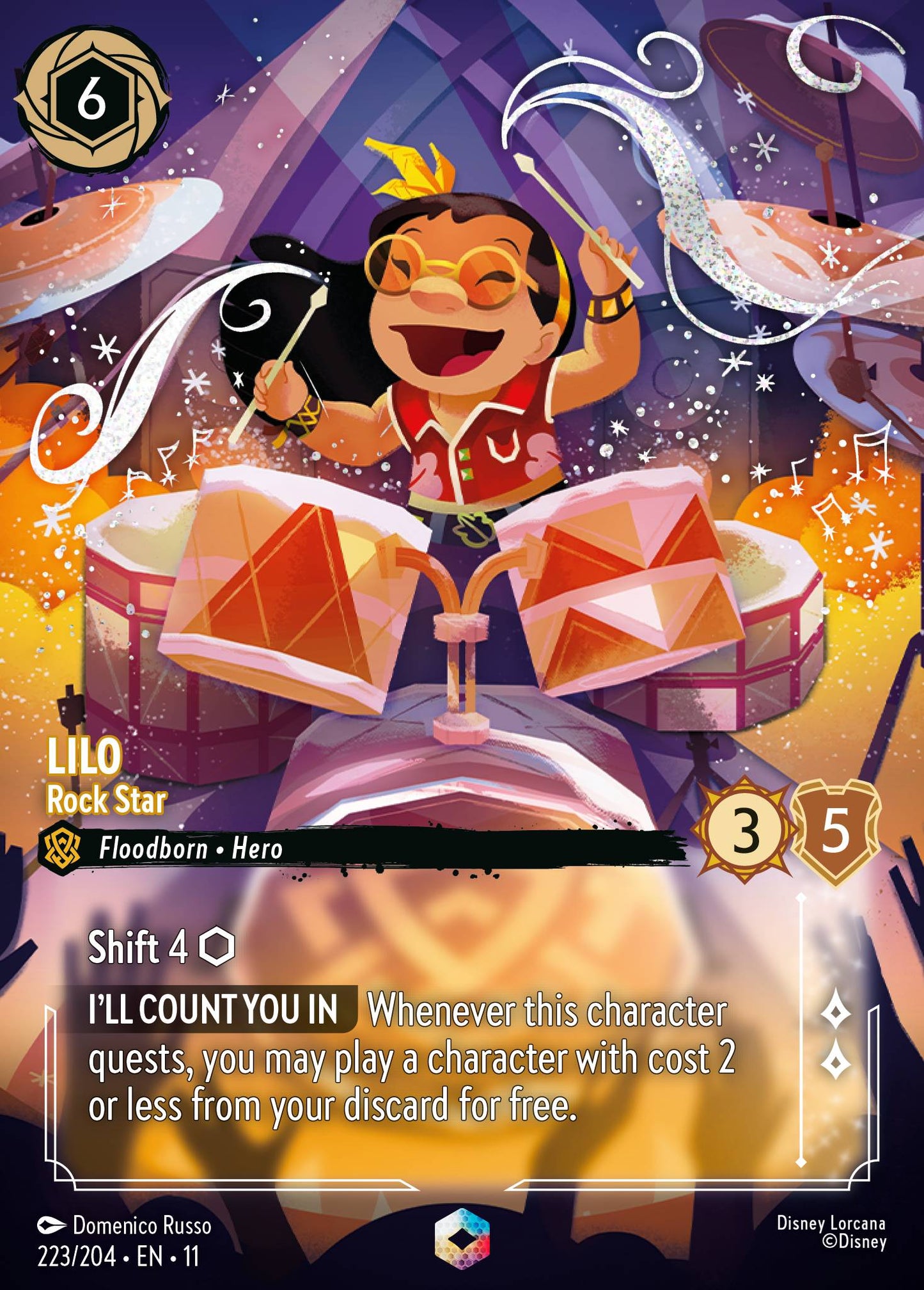 Lilo - Rock Star (Enchanted) - Enchanted Lorcana Holofoil Card