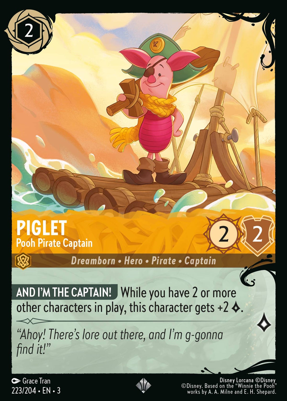 Piglet - Pooh Pirate Captain - Illumineer's Quest: Deep Trouble - Cold Foil