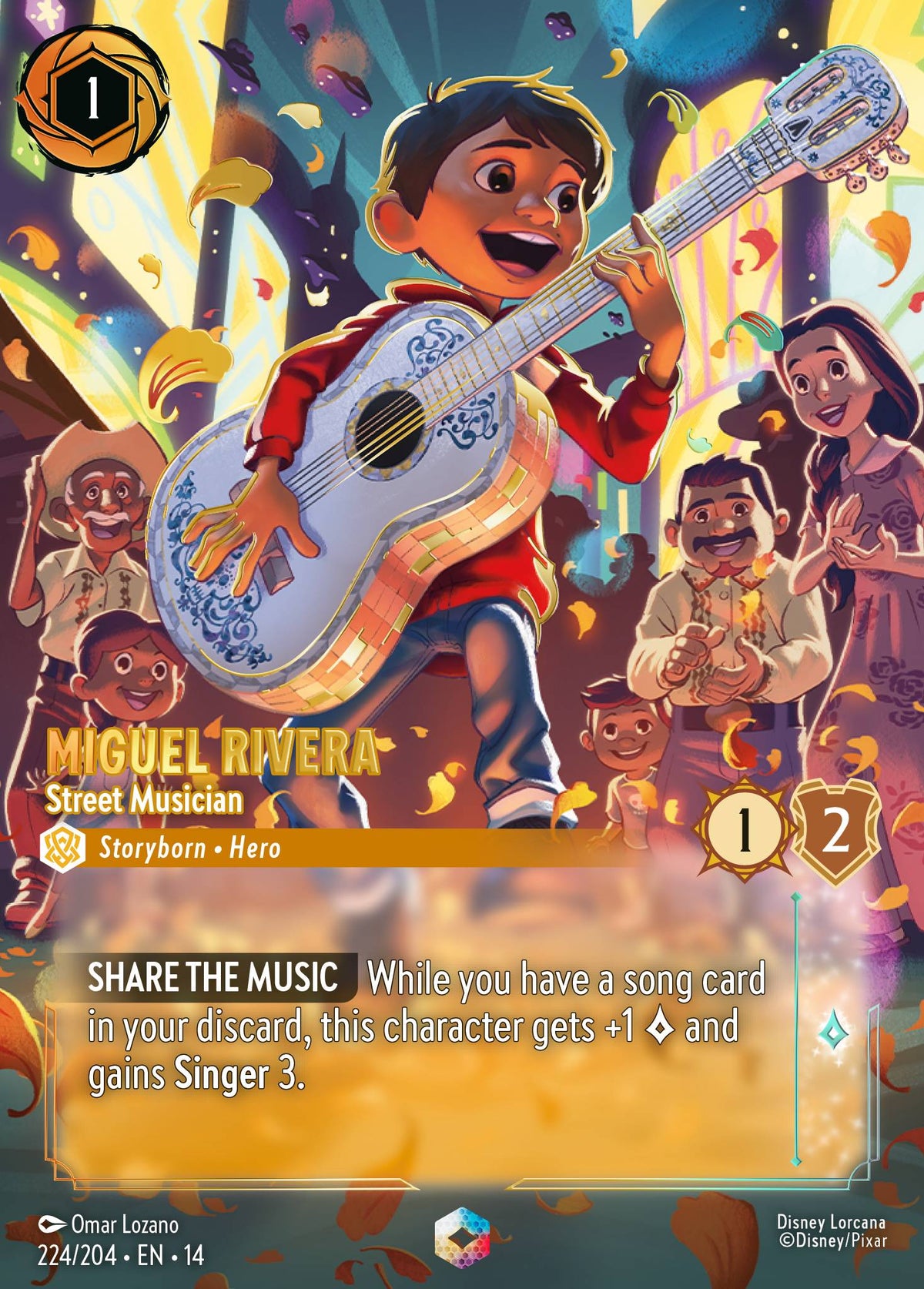 Miguel Rivera - Street Musician - Enchanted Lorcana Card
