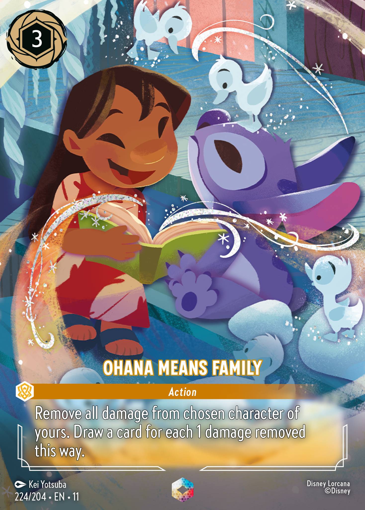 Ohana Means Family (Enchanted) - Enchanted Lorcana Holofoil Card