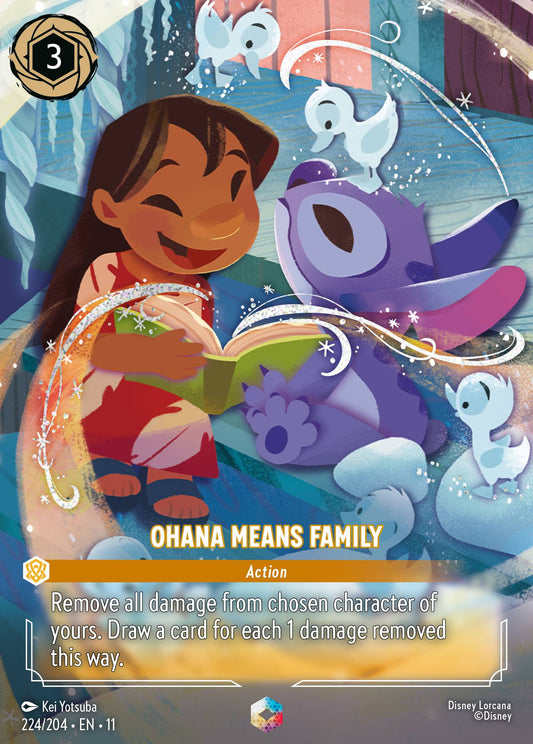 Ohana Means Family (Enchanted) - Enchanted Lorcana Holofoil Card