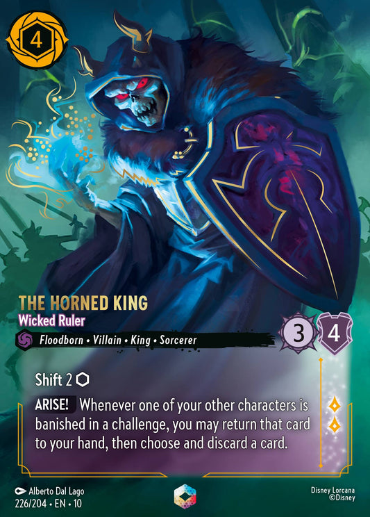 The Horned King - Wicked Ruler (Enchanted) - Enchanted Lorcana Holofoil Card