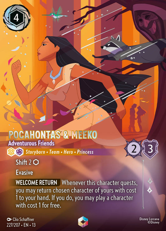 Pocahontas & Meeko - Adventurous Friends - Enchanted Lorcana Card
