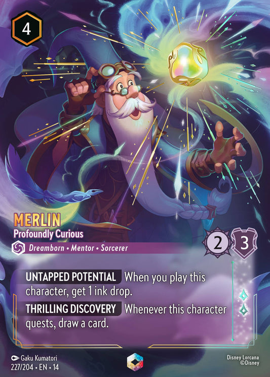 Merlin - Profoundly Curious - Enchanted Lorcana Card
