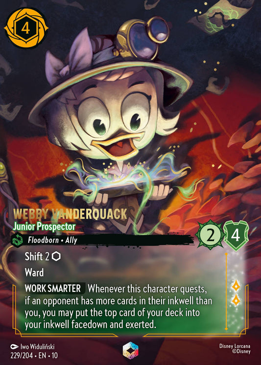 Webby Vanderquack - Junior Prospector (Enchanted) - Enchanted Lorcana Holofoil Card