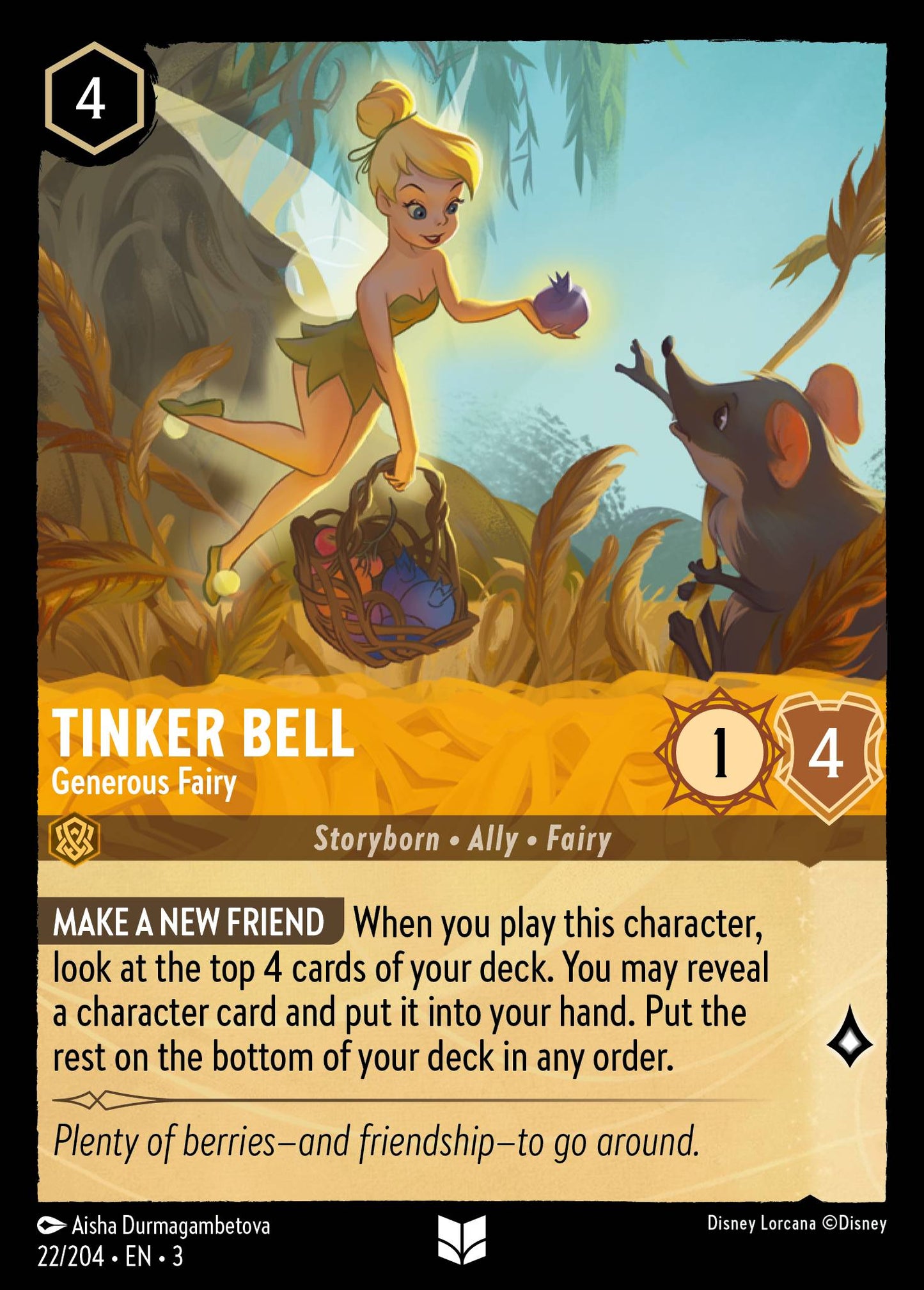 Tinker Bell - Generous Fairy - Uncommon Lorcana Card