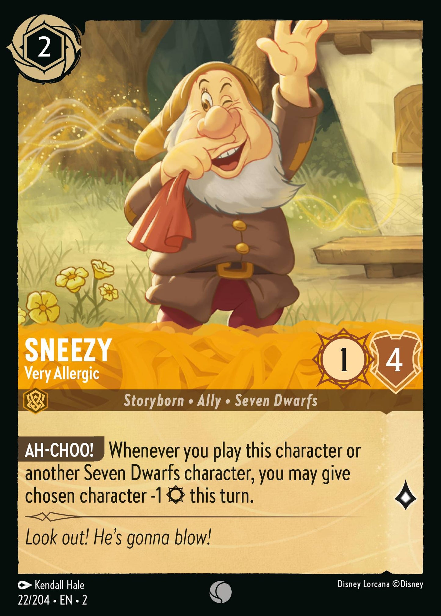 Sneezy - Very Allergic - Common Lorcana Card