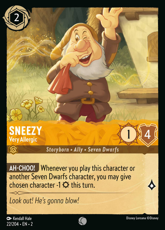 Sneezy - Very Allergic - Common Lorcana Card
