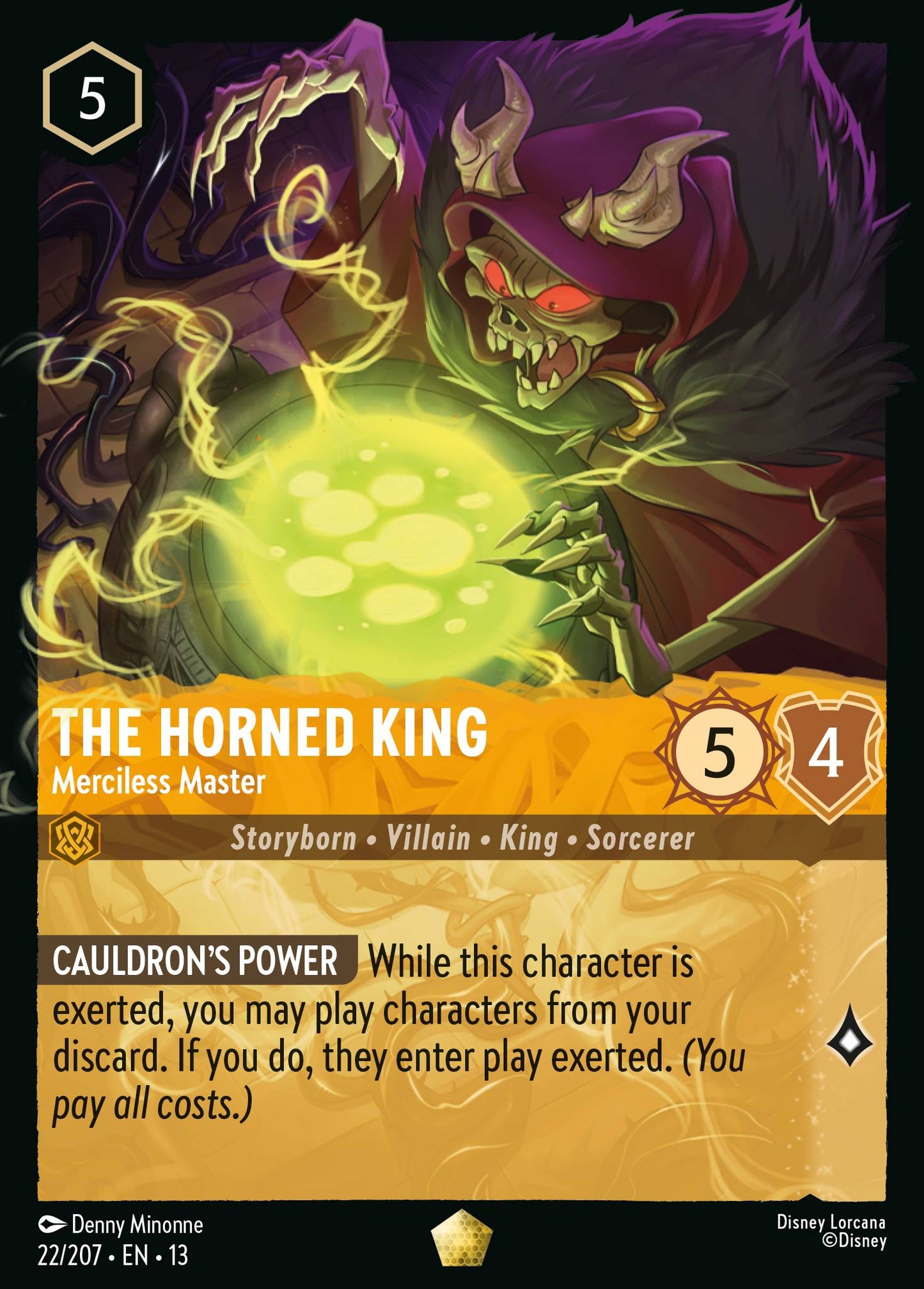 The Horned King - Merciless Master - Legendary Lorcana Card