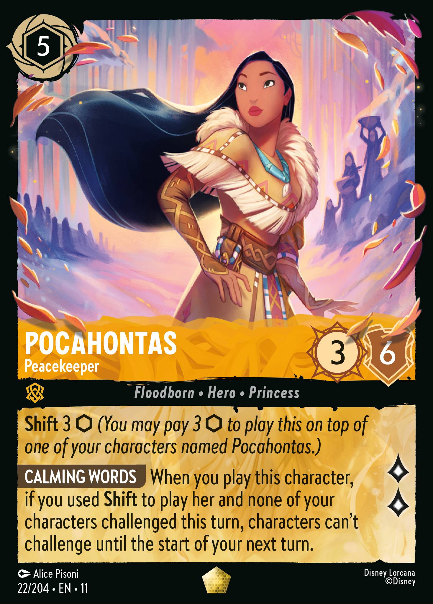 Pocahontas - Peacekeeper - Legendary Lorcana Card