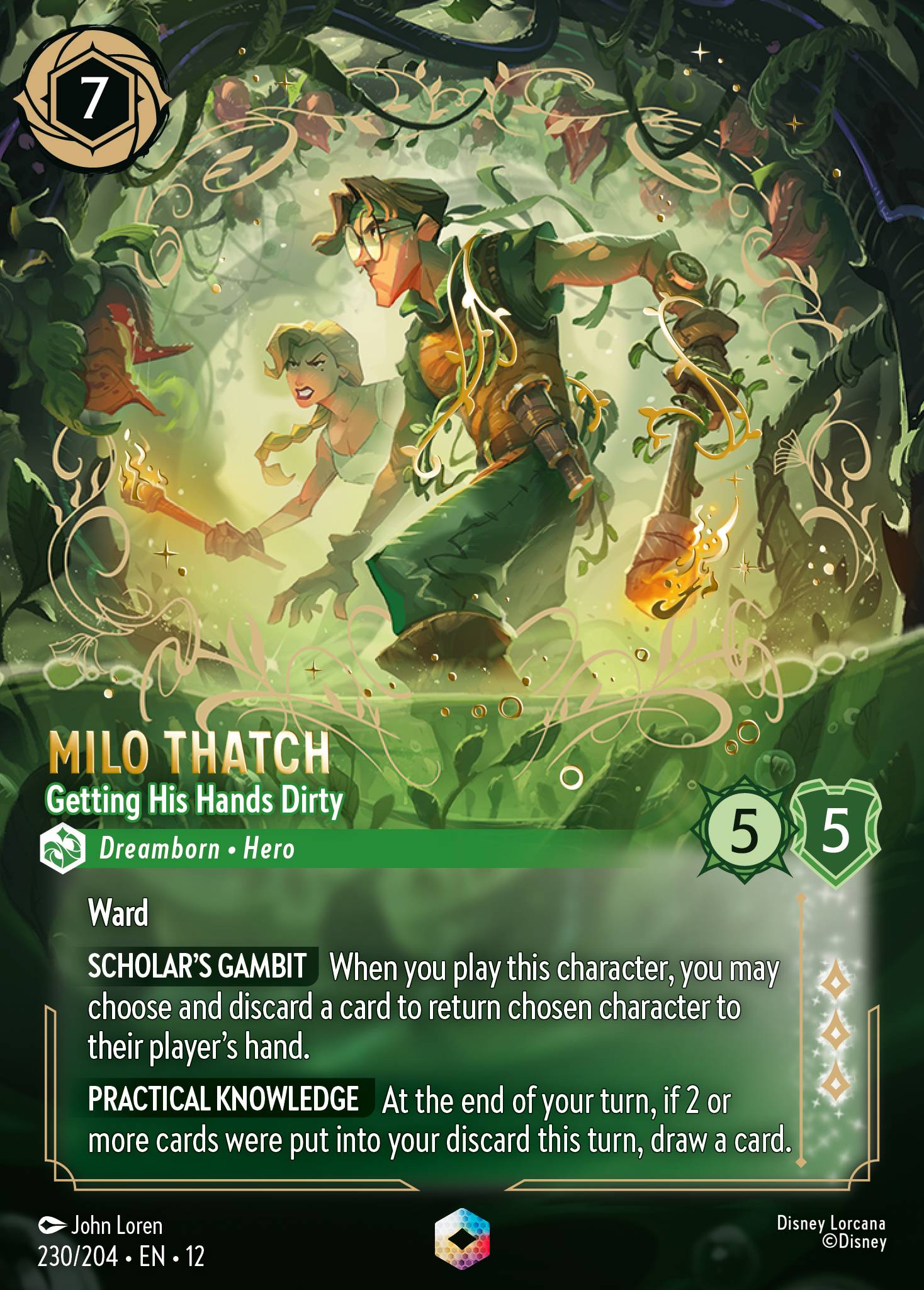 Milo Thatch - Getting His Hands Dirty (Enchanted) - Disney Lorcana