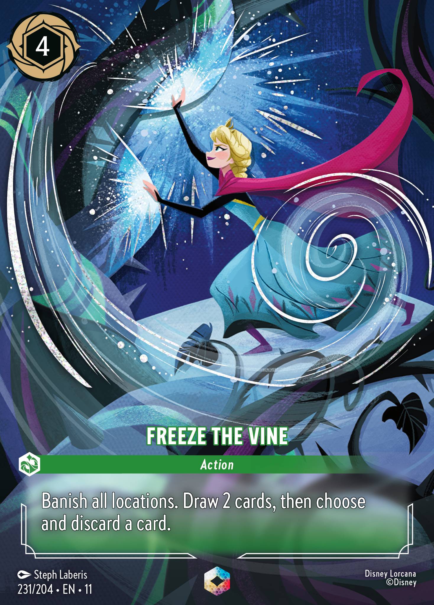 Freeze the Vine (Enchanted) - Enchanted Lorcana Holofoil Card