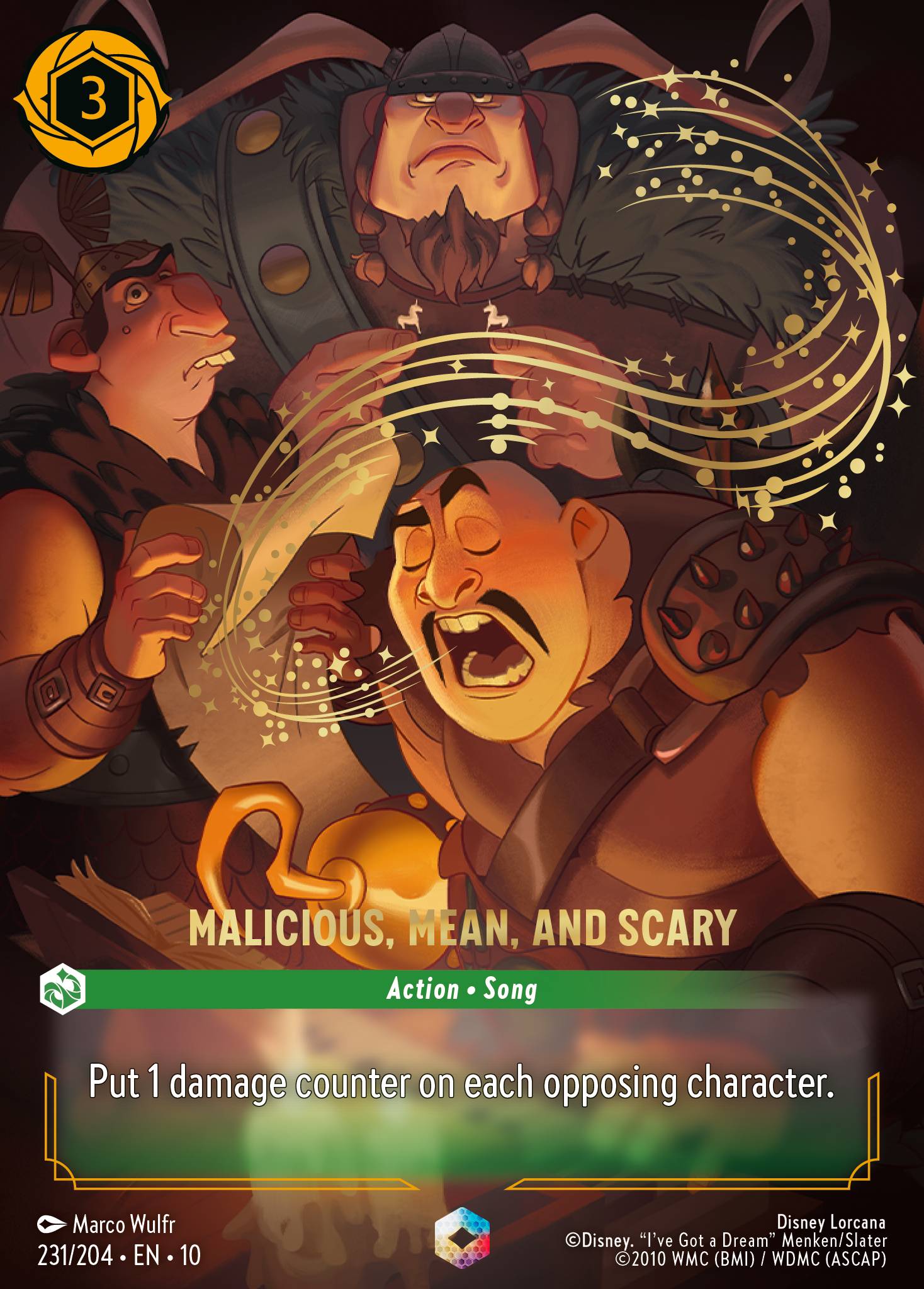Malicious, Mean, and Scary (Enchanted) - Enchanted Lorcana Holofoil Card