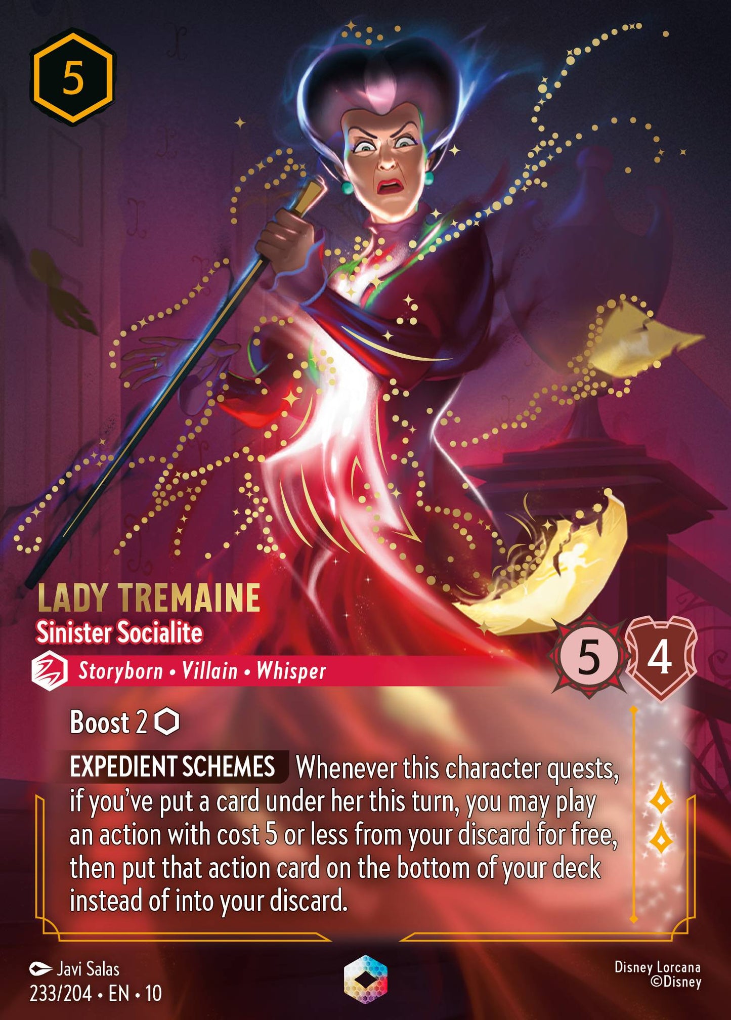 Lady Tremaine - Sinister Socialite (Enchanted) - Enchanted Lorcana Holofoil Card