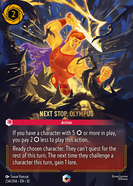 Next Stop, Olympus (Enchanted) - Enchanted Lorcana Holofoil Card