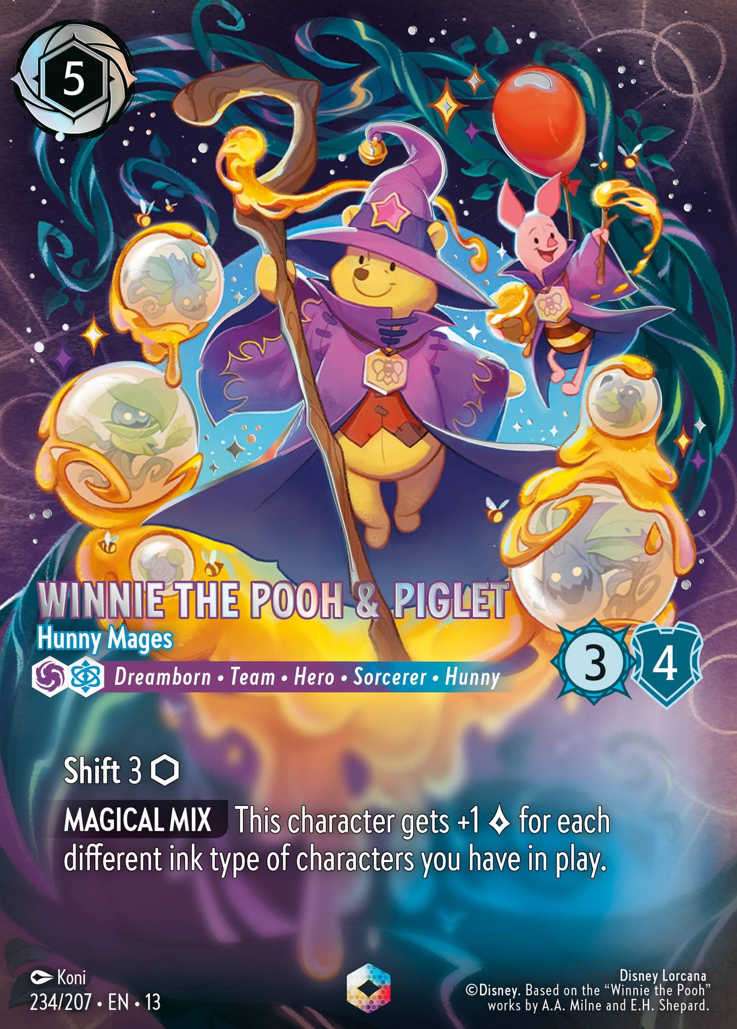 Winnie the Pooh & Piglet - Hunny Mages - Enchanted Lorcana Card