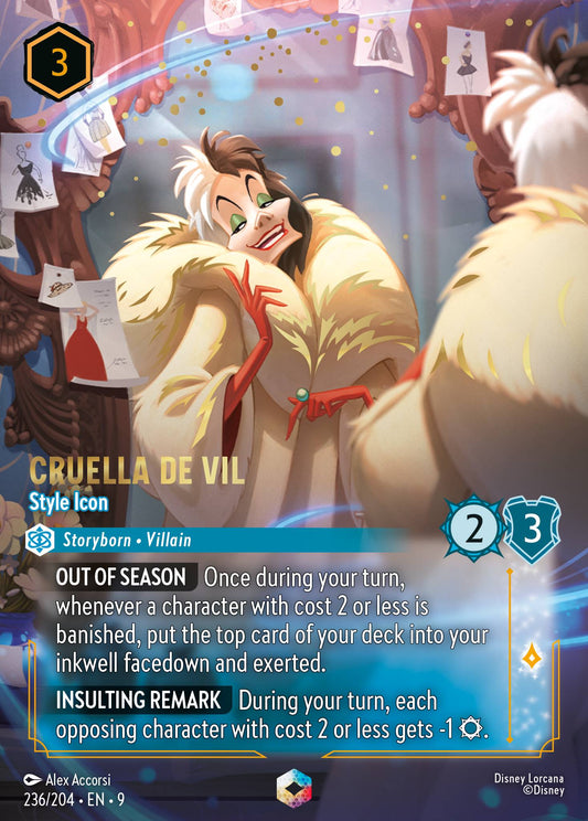 Cruella De Vil - Style Icon (Enchanted) - Enchanted Lorcana Holofoil Card