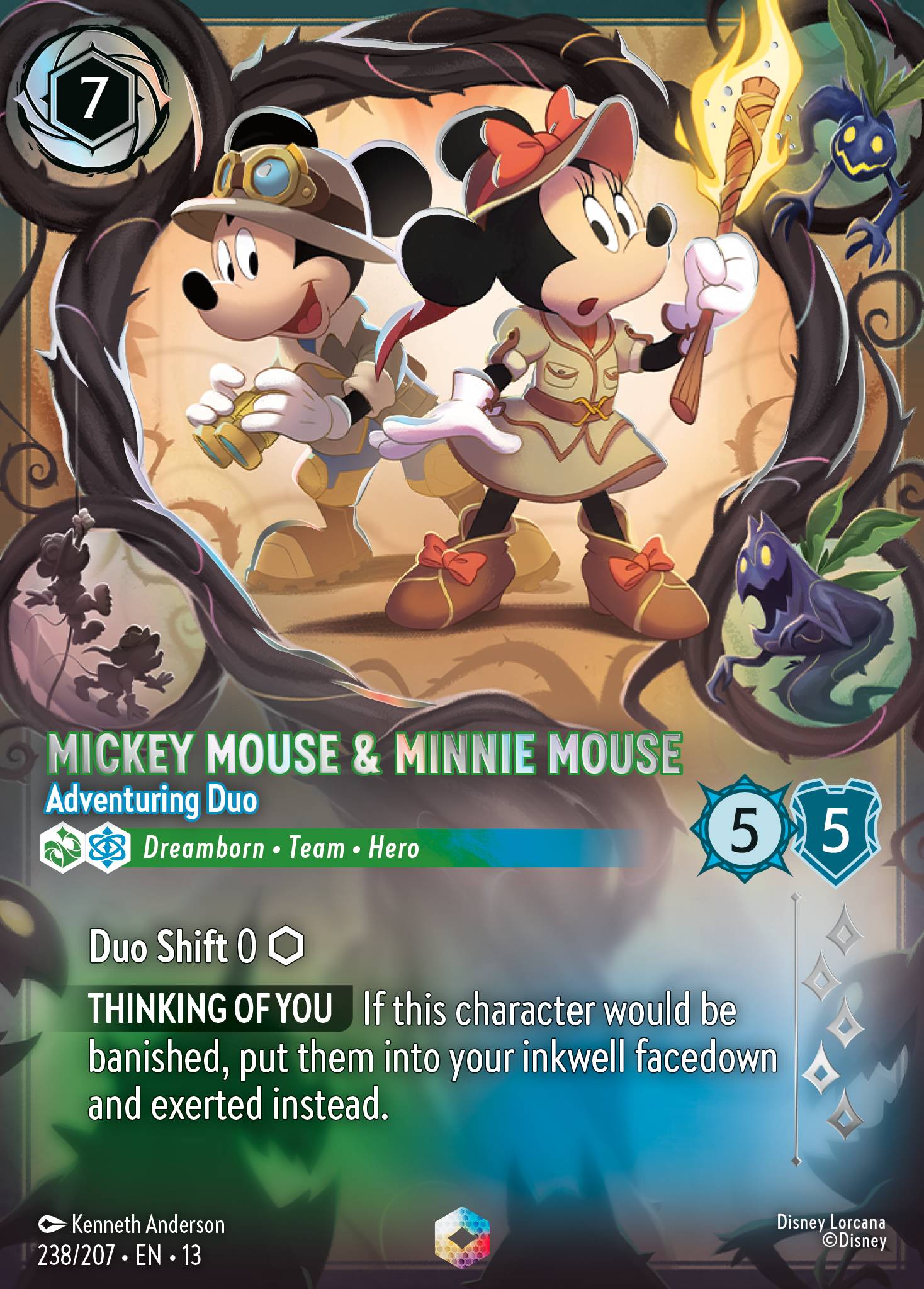 Mickey Mouse & Minnie Mouse - Adventuring Duo - Enchanted Lorcana Card