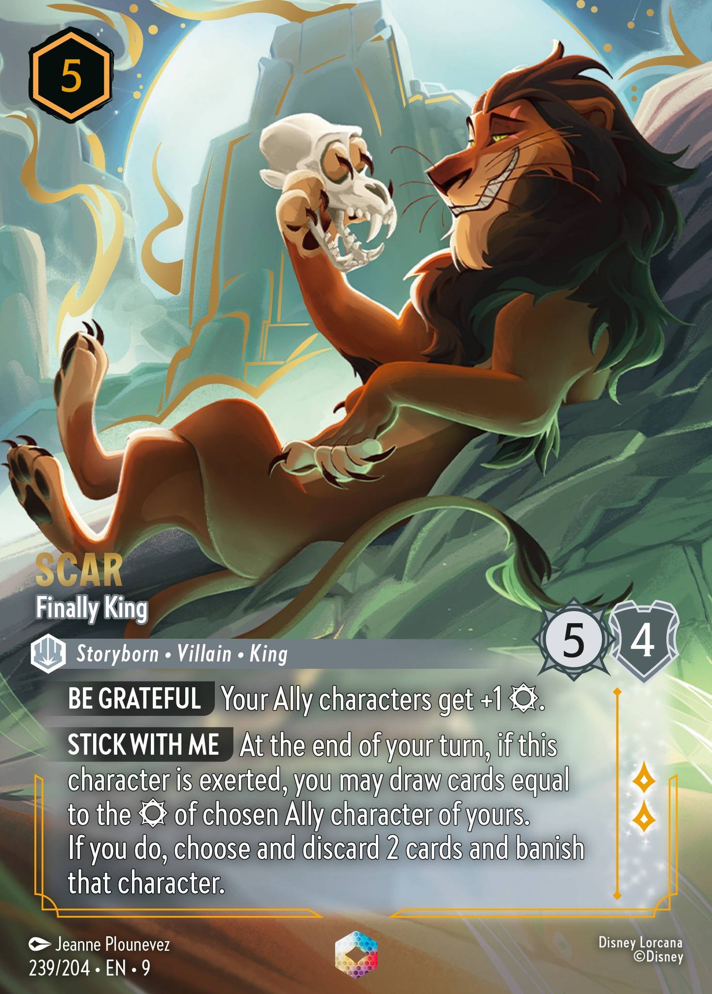 Scar - Finally King (Enchanted) - Enchanted Lorcana Holofoil Card