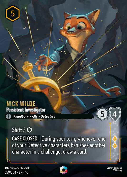 Nick Wilde - Persistent Investigator (Enchanted) - Enchanted Lorcana Holofoil Card