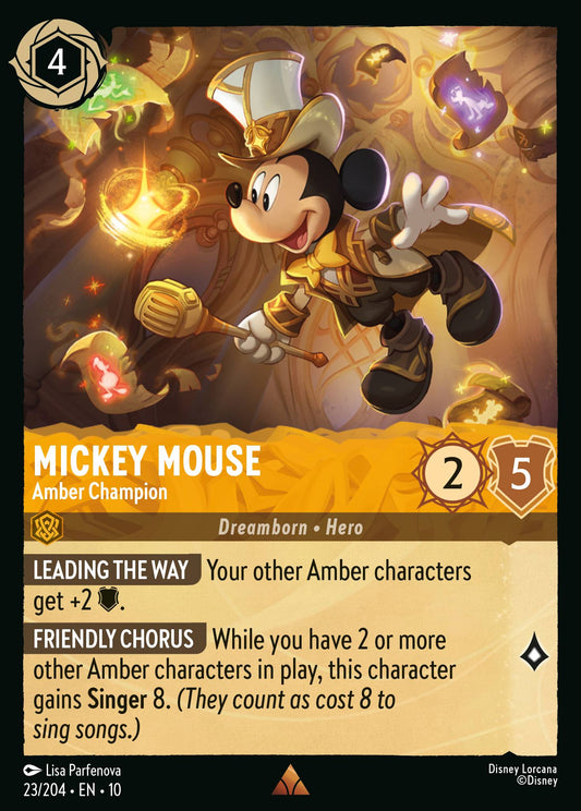 Mickey Mouse - Amber Champion - Rare Lorcana Card