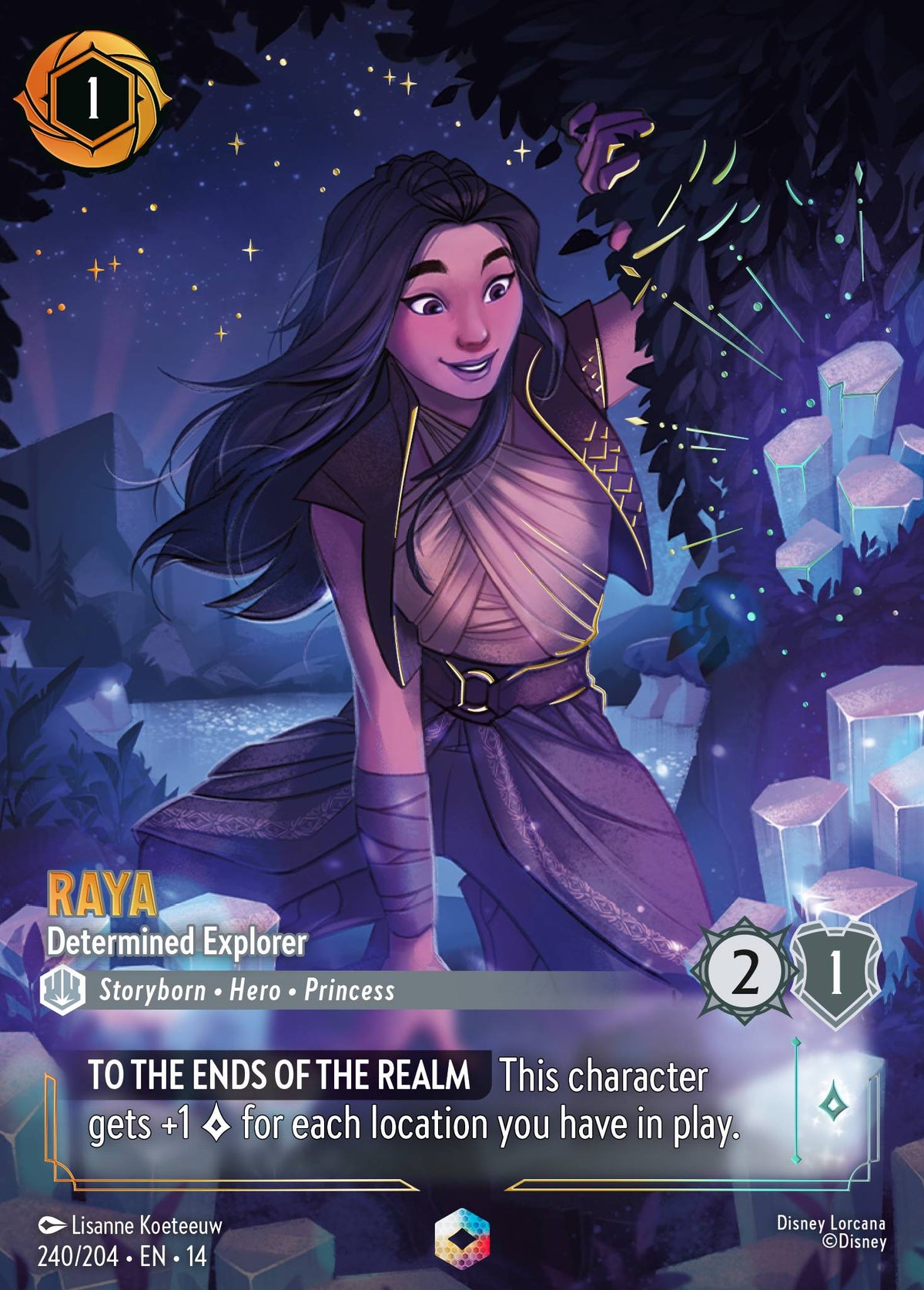 Raya - Determined Explorer - Enchanted Lorcana Card