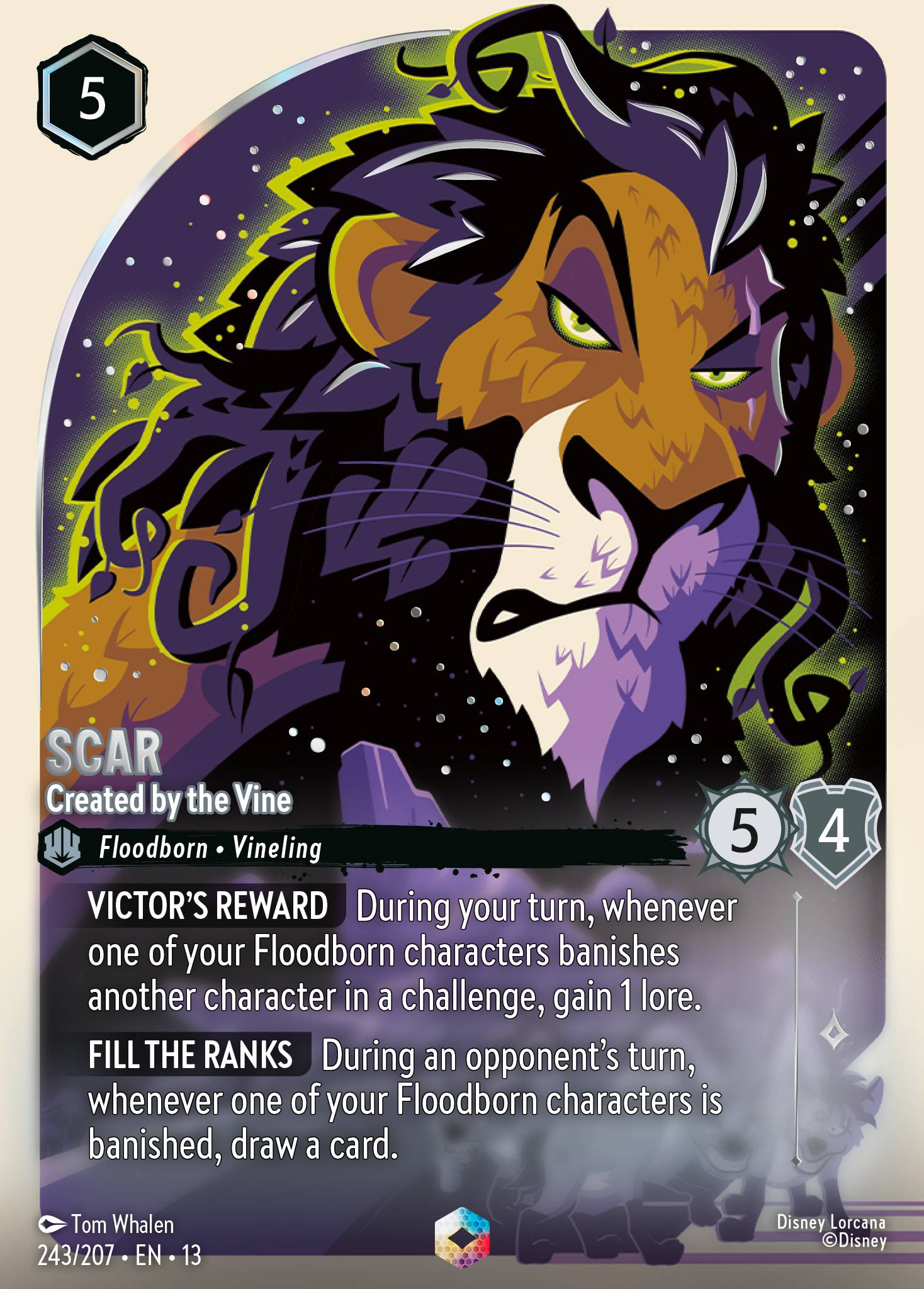 Scar - Created by the Vine - Enchanted Lorcana Card