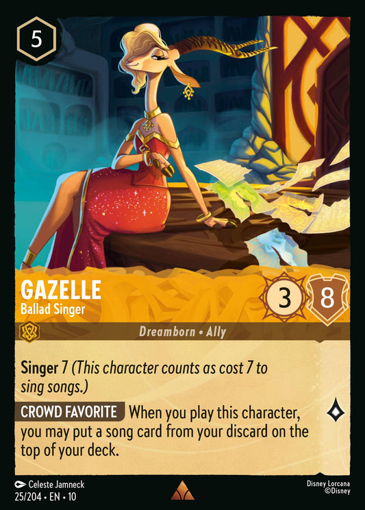 Gazelle - Ballad Singer - Rare Lorcana Card