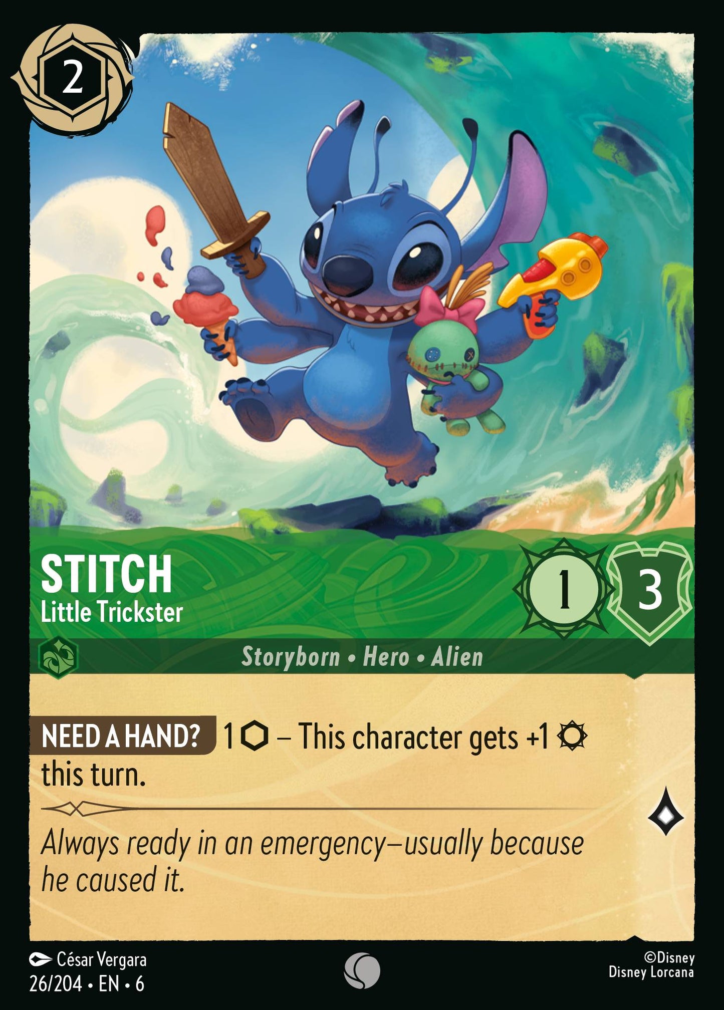 Stitch - Little Trickster - Common Lorcana Card