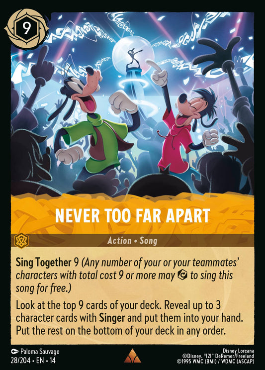 Never Too Far Apart - Rare Lorcana Card