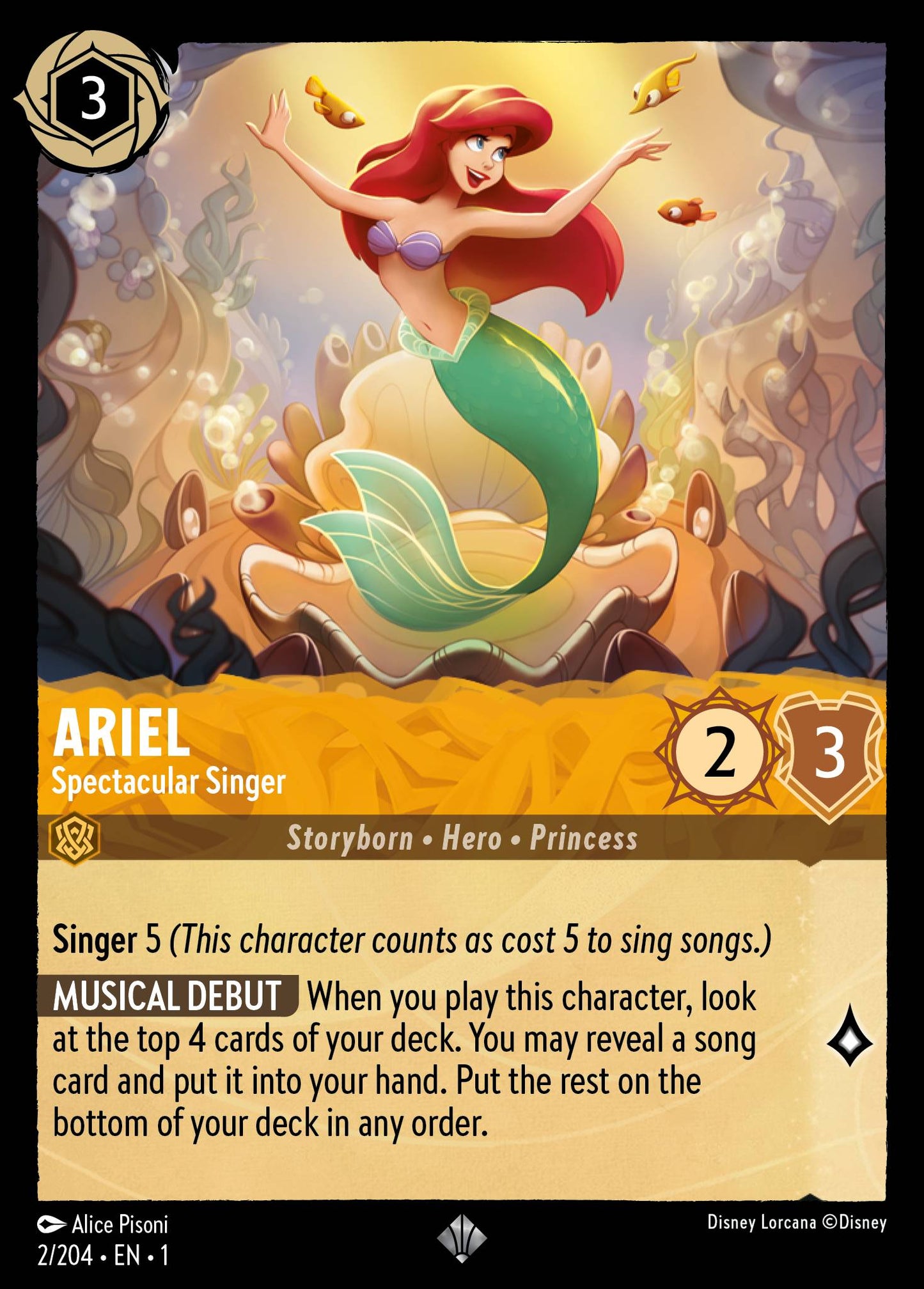 Ariel - Spectacular Singer - Super Rare Lorcana Card