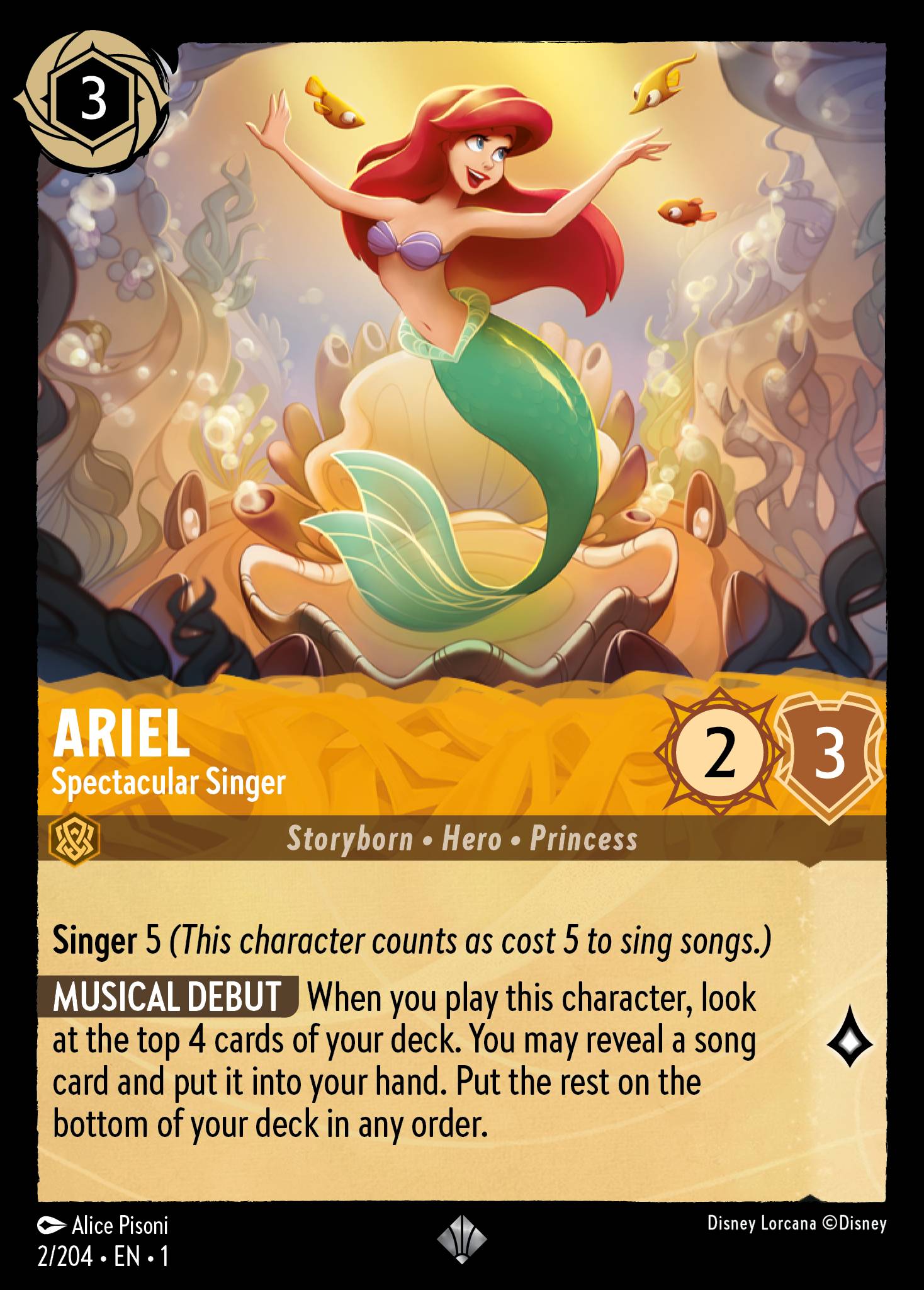 Ariel - Spectacular Singer - Super Rare Lorcana Card