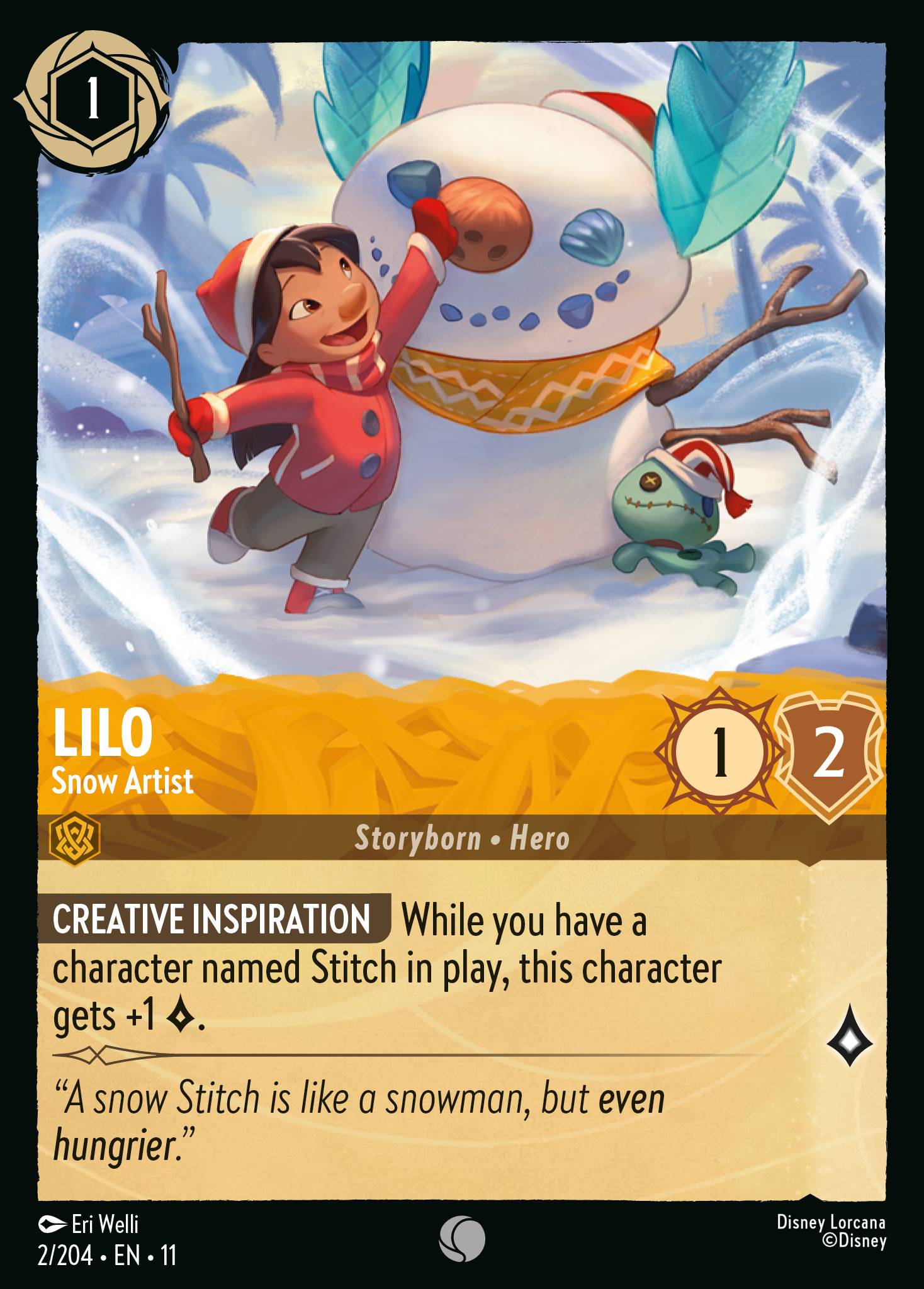 Lilo - Snow Artist - Common Lorcana Card