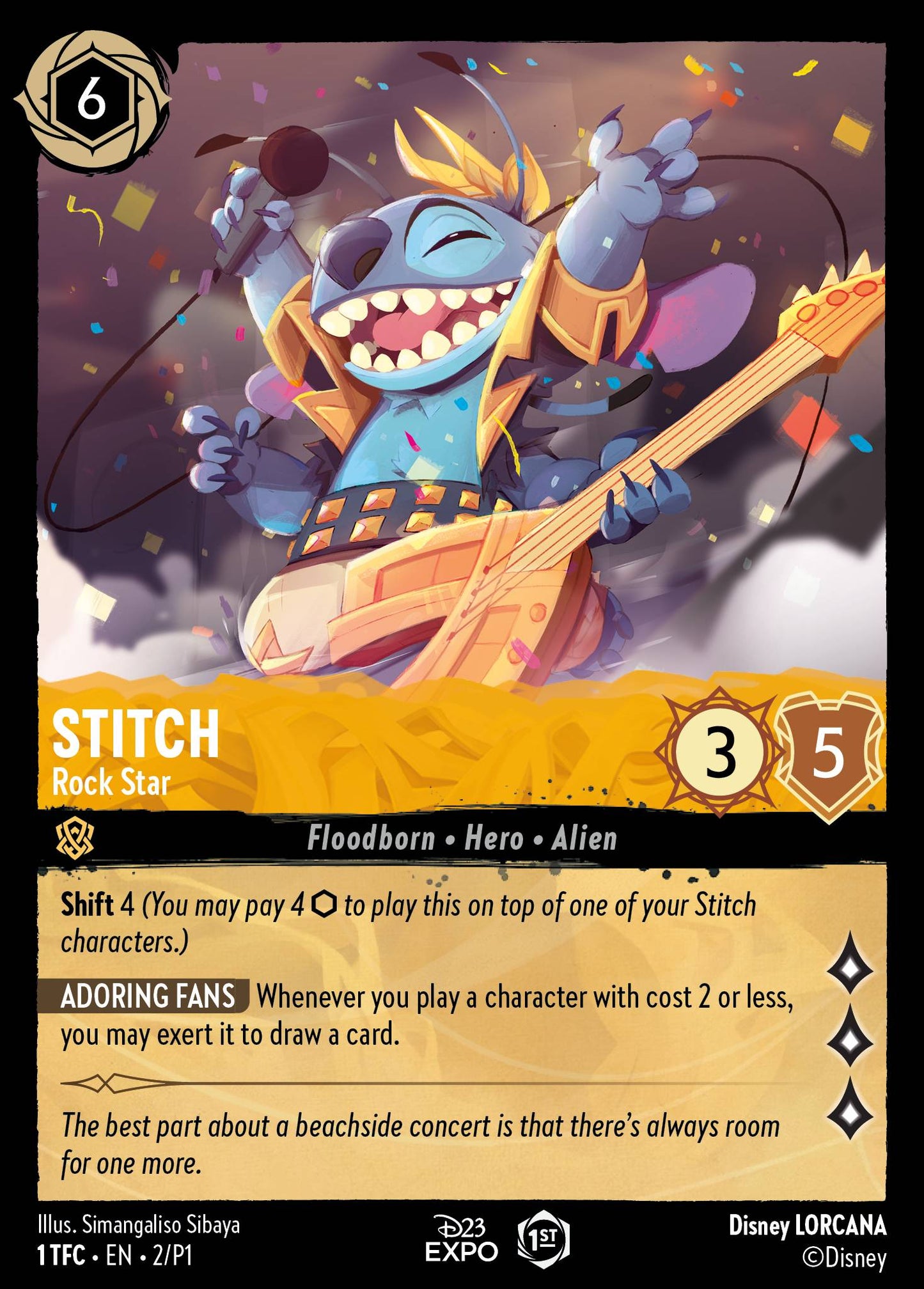 Stitch - Rock Star - Disney Lorcana Promo Cards - Holofoil