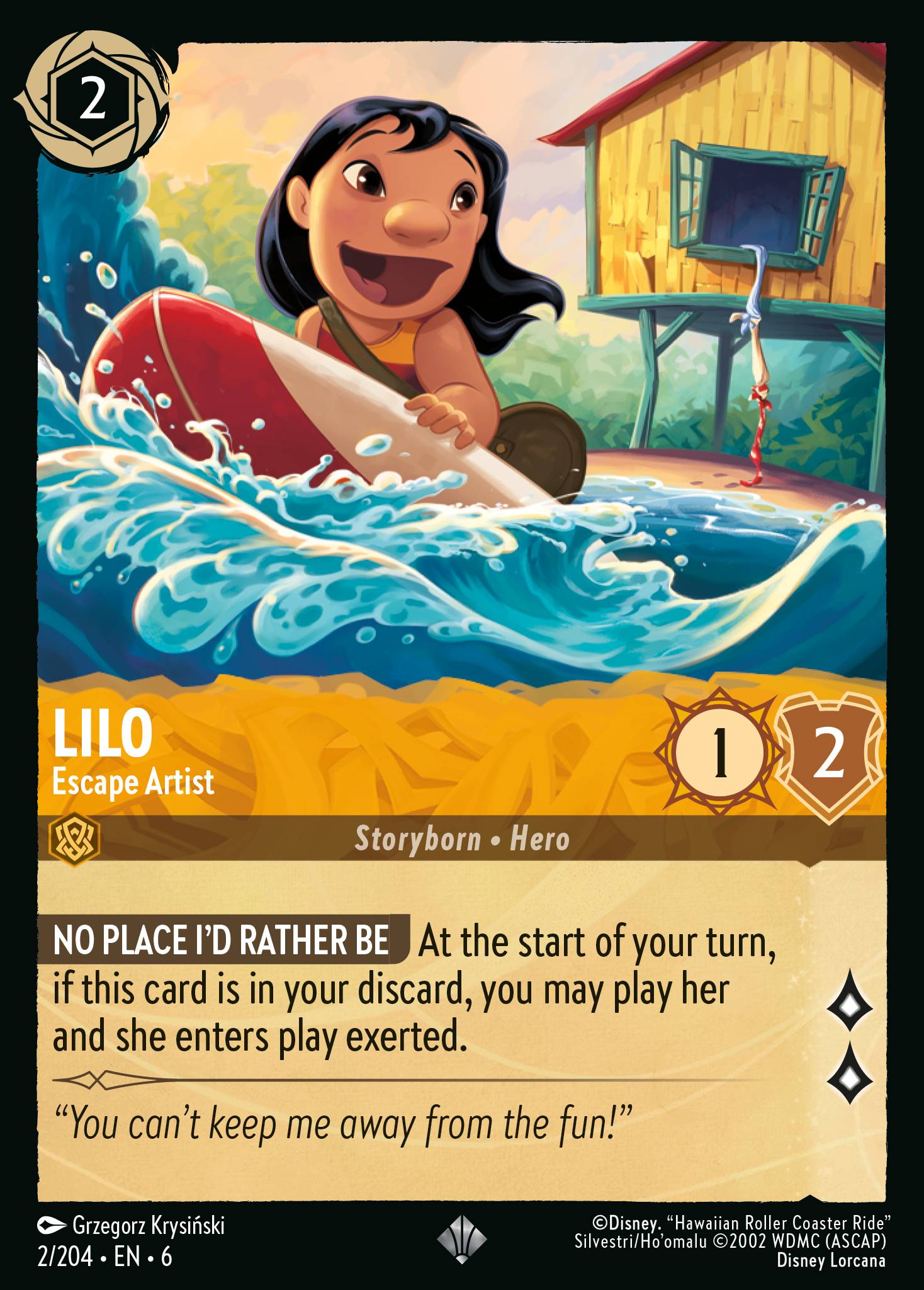 Lilo - Escape Artist - Super Rare Lorcana Card