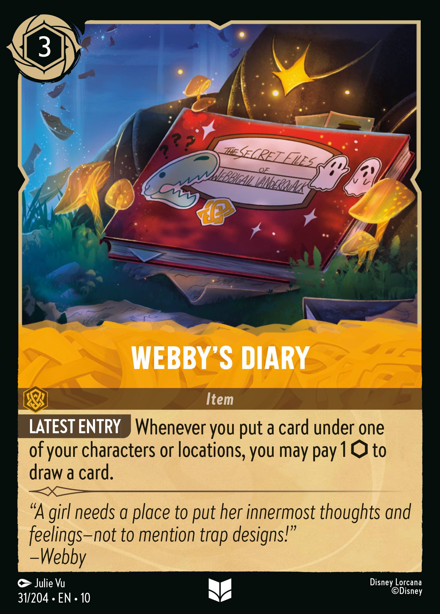 Webby's Diary - Uncommon Lorcana Card