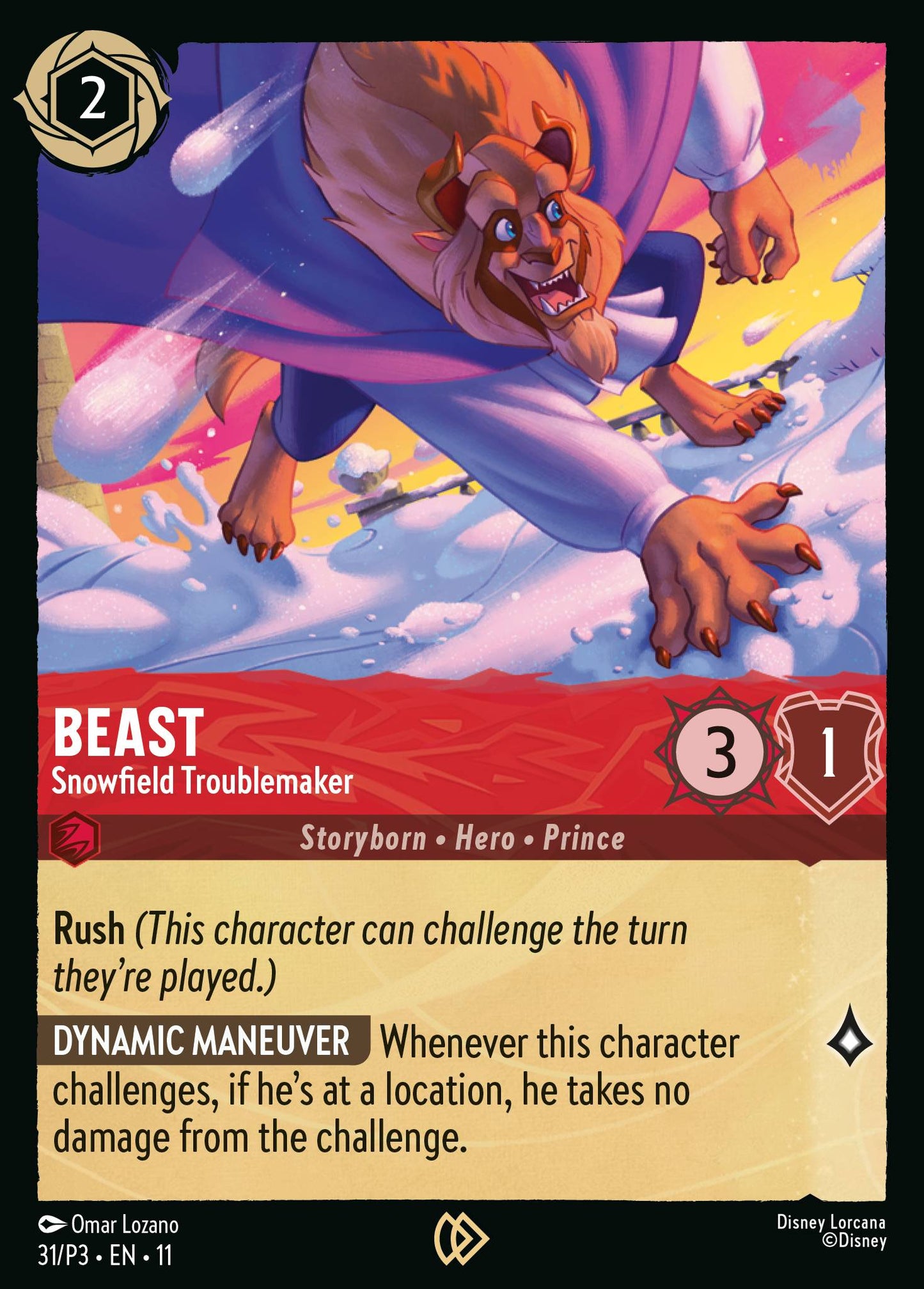 Beast - Snowfield Troublemaker - Disney Lorcana Promo Cards - Cold Foil