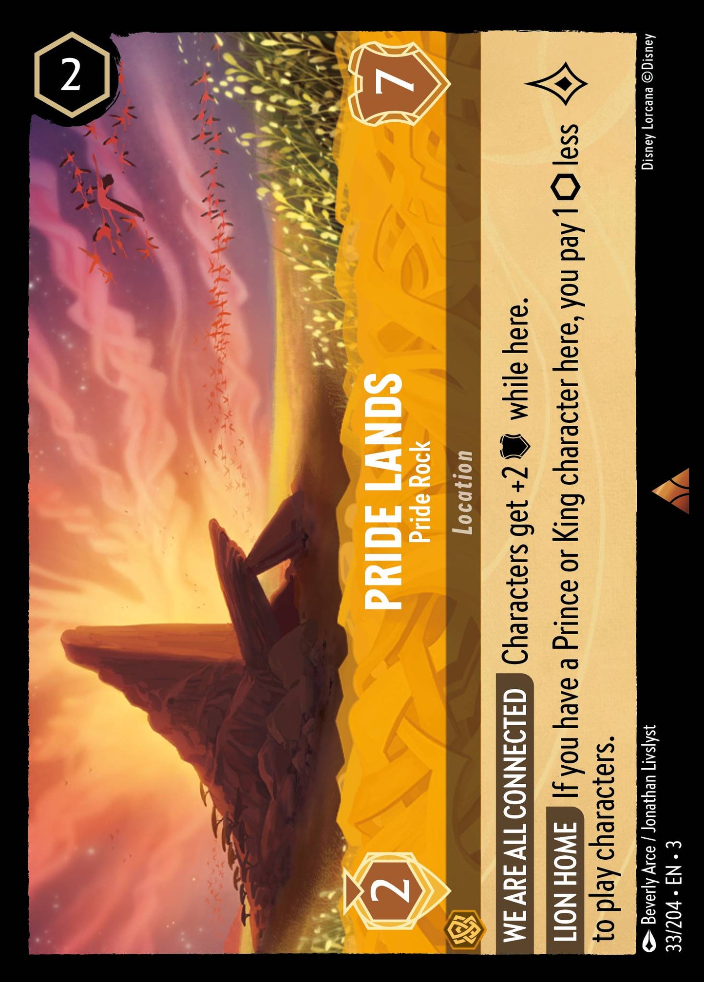 Pride Lands - Pride Rock - Rare Lorcana Card