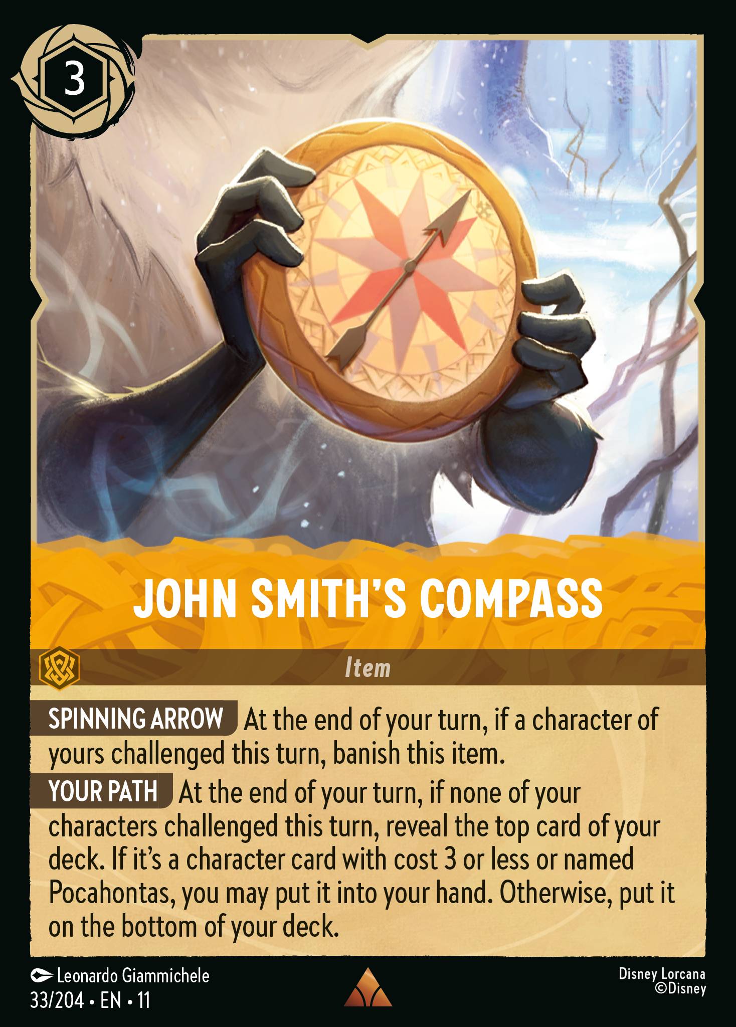 John Smith's Compass - Rare Lorcana Card